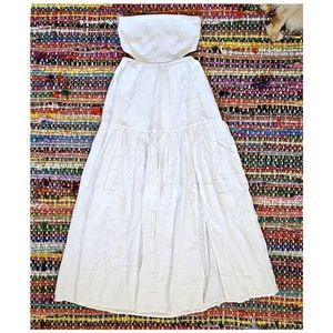 L SPACE Tina White Maxi Dress Womens S Small